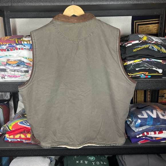 Wrangler Green Hero Sherpa Lined Vest Men's XXL Brown Corduroy Trim - Picture 4 of 5